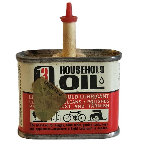 Vintage Collectible 3-IN-ONE Household Oil 1oz Can with Easy-Pour Spout Decor - Picture 5 of 7